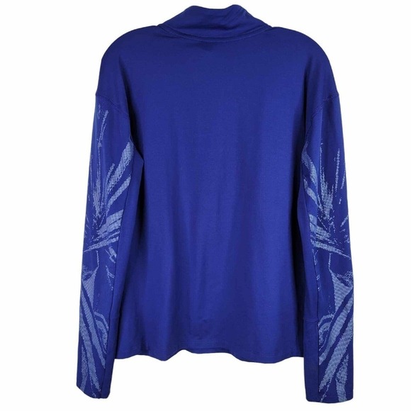 Nike Element Running 1/2 Zip Top Womens Size Medium Blue Thumb Holes - Picture 3 of 11